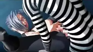 رسوم متحركة صريحة: أداة ضخمة تضرب الجميلة المثيرة